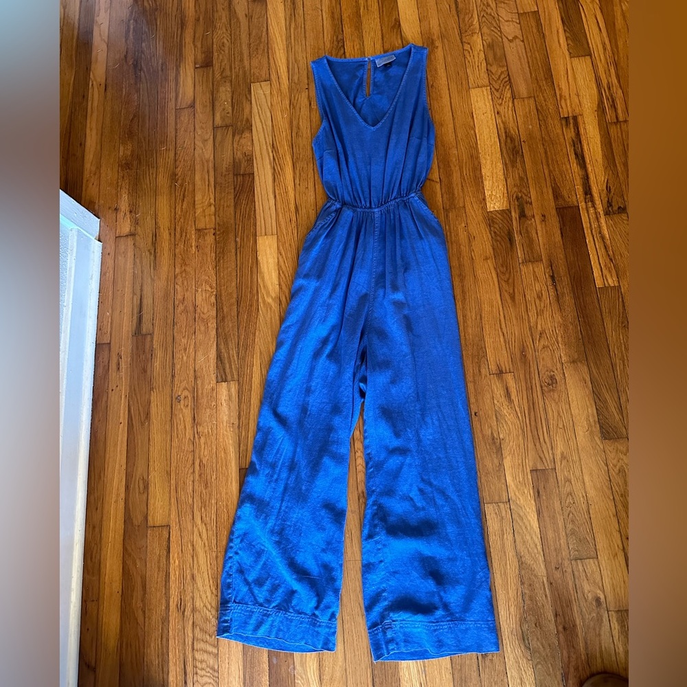 Royal blue cotton romper